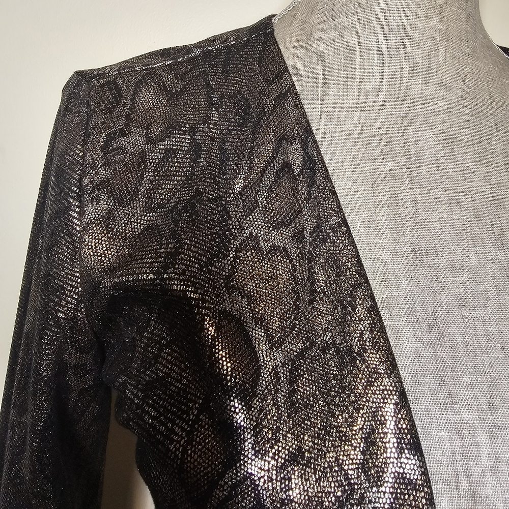 Cache Metallic Snakeskin Cropped Jacket - Vintage… - image 3